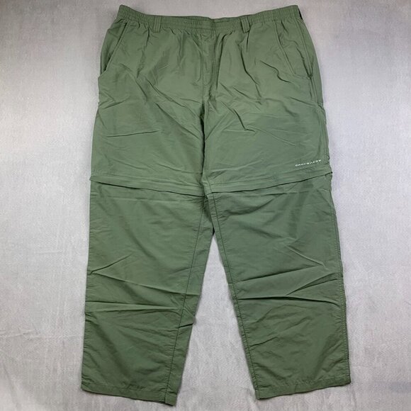 Columbia PFG Mens Convertible Pants 2XL Green Shorts Nylon Performance Fishing - Picture 1 of 16